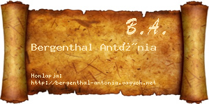 Bergenthal Antónia névjegykártya